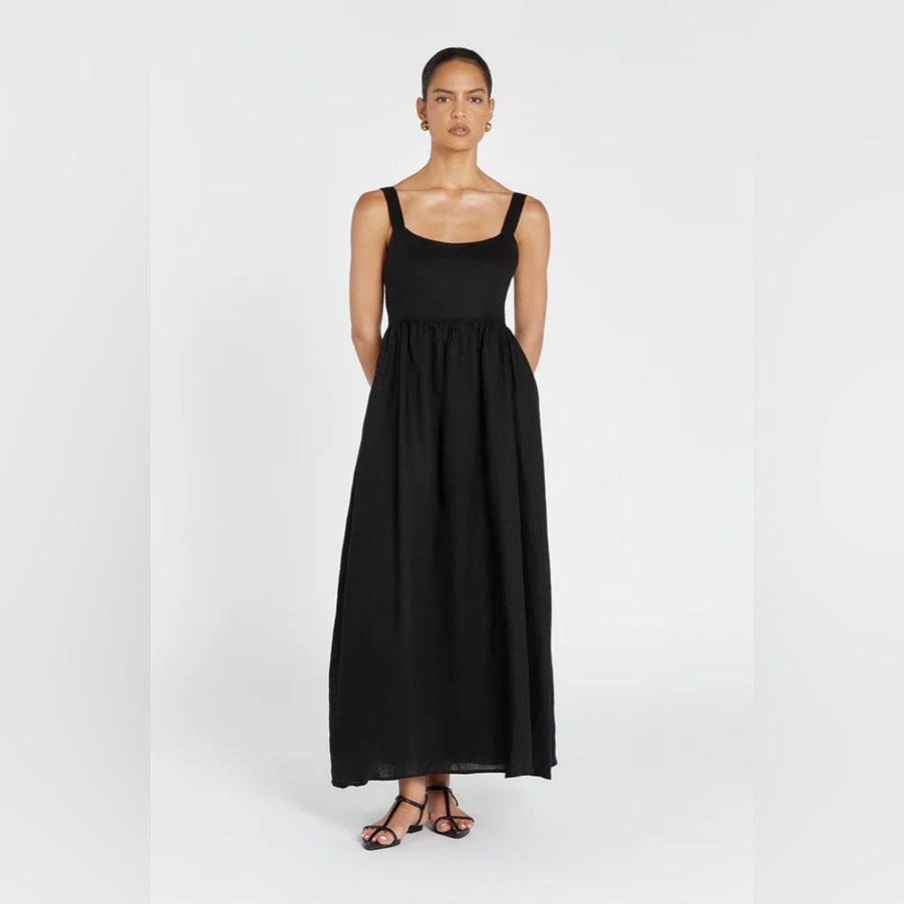 Dissh | Spencer Black Linen Midi Dress